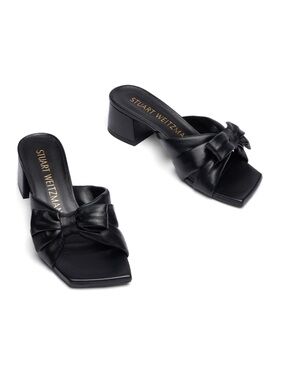 Stuart Weitzman Sofia 45  Slide Black Sandal   Sz 8 B